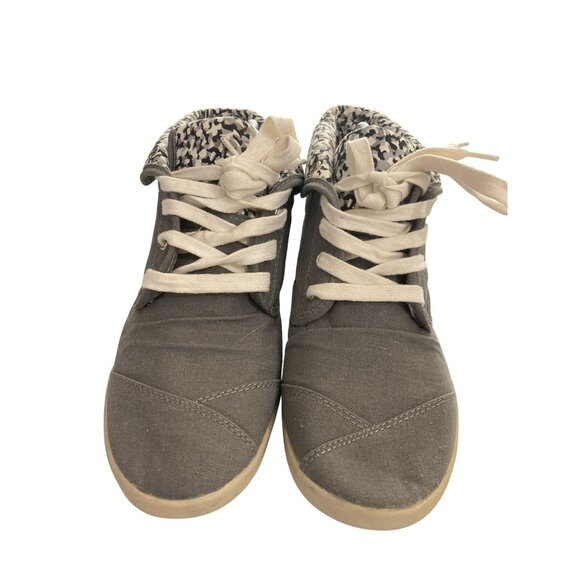 Call It Spring Women's size 9 Grey patterned lined hi-top Sneakers  shoes - Picture 2 of 8